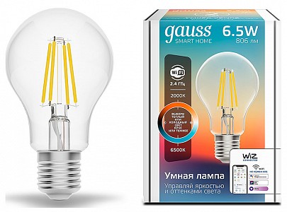 Лампа светодиодная [LED] Gauss E27 6.5W 2000-6500K