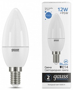 Лампа светодиодная [LED] Gauss E14 12W 6500K