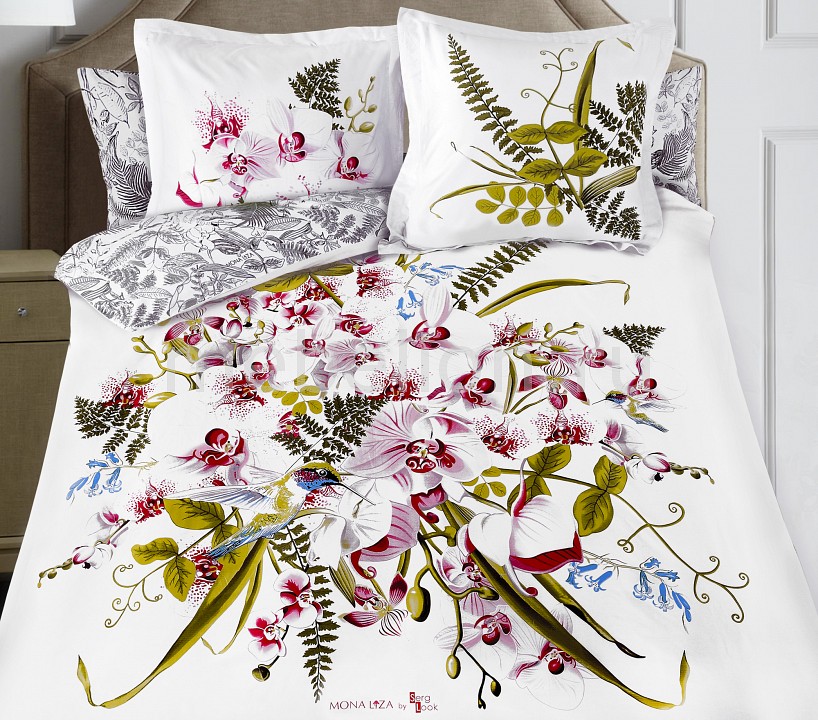 

Комплект двуспальный Orchid, Белый;зеленый;розовый