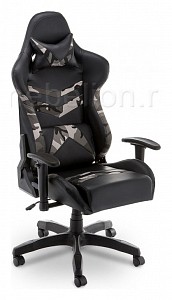 Кресло офисное Military, серый, черный, кожа искусственная