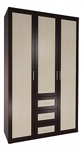 Шкаф 3-х дверный Мебелайн-20 (венге, дуб молочный) 