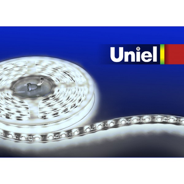 фото Лента светодиодная [3 м] ULS-3528-60LED/m-8mm-IP33-DC24V-4,8W/m-3M-W катушка в герметичной упаковке Uniel