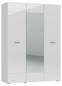 Шкаф 3-х дверный Gloss (белый, зеркальный) 