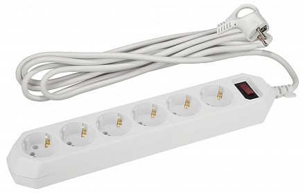 Удлинитель с выключателем  USF-6es-1,5m-W-BOX