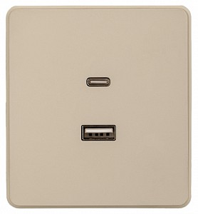 Розетка 2хUSB type A и C без рамки ROUND KR-78-0734-7