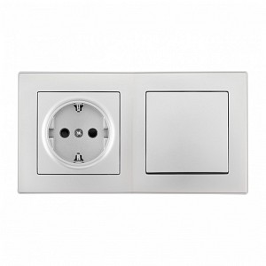 Блок с розеткой и выключателем SET06-2 SET06-2-30-1-40-1 silver