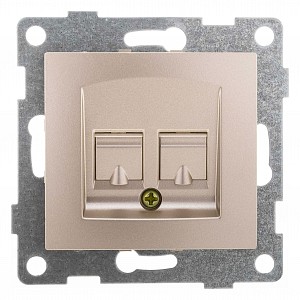 Розетка двойная Ethernet RJ-45 без рамки BRAVO С10К2-027