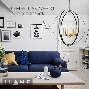 Люстра подвесная iLamp Element 9977-800 GL+BK (Италия)