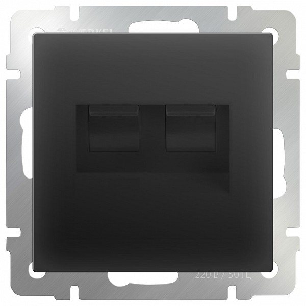 

Розетка двойная Ethernet RJ-45 без рамки Черный матовый WL08-RJ45+RJ45, Черный матовый WL08-RJ45+RJ45