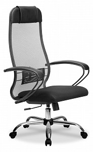 Кресло МЕТТА-11(MPRU), темно-серый, черный, сетка, экокожа