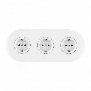 Розетка с заземлением и со шторкой SET08-3 SET08-3-40-1x3 white