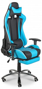 Геймерское кресло RT-6005/MF-6005, голубой, черный, экокожа