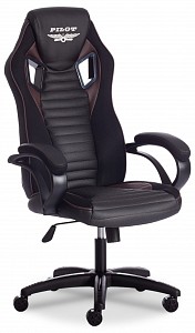Кресло офисное Pilot, коричневый, черный, кожа искусственная, ткань