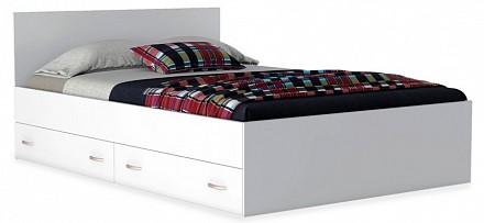 Кровать Виктория  белый с ящиками 