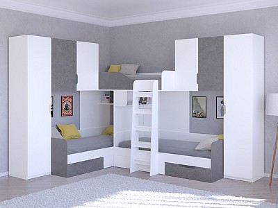 Кровать в детскую комнату Трио 3 RVM_TRIO-3-35-10