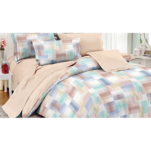 

Комплект полутораспальный Pure cotton, Бежевый;белый;голубой, Pure cotton