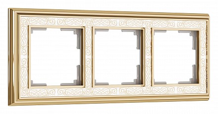 Рамка на 3 поста W0031429 Palacio Gracia (золото/белый)