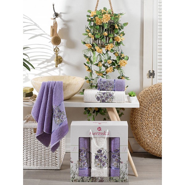 

Набор полотенец для ванной Floral, Белый;лиловый, Floral