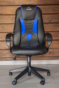 Геймерское кресло ZOMBIE 8, синий, черный, кожа искусственная