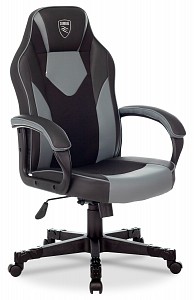 Геймерское кресло ZOMBIE GAME 17, серый, черный, текстиль, экокожа