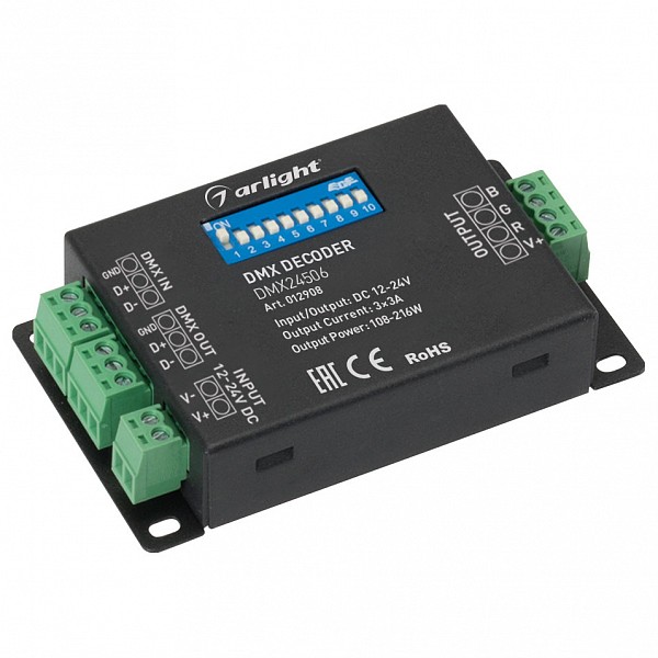 

Декодер DMX DMX24506 (12/24V,108/216W), DMX24506 (12/24V,108/216W)