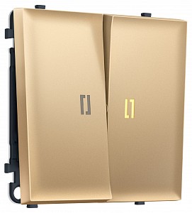 Выключатель двухклавишный с подсветкой без рамки MS MS884010