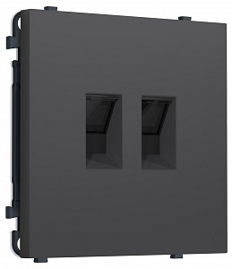 Розетка двойная Ethernet RJ-45 и со шторками, без рамки MS MS912110