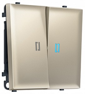 Выключатель самовозвратный двухклавишный с подсветкой, без рамки MS MS544060
