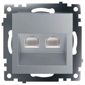 Розетка двойная Ethernet RJ-45 без рамки Катрин 50005