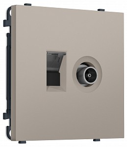 ТВ-розетка оконечная и розетка Ethernet RJ-45 без рамки MS MS372510