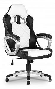 Геймерское кресло Topchairs Continental, белый, черный, экокожа