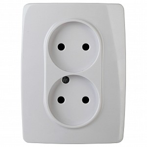 Розетка двойная без заземления Эра 12 12-2107-01