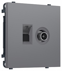 ТВ-розетка оконечная и розетка Ethernet RJ-45 без рамки MS MS872510