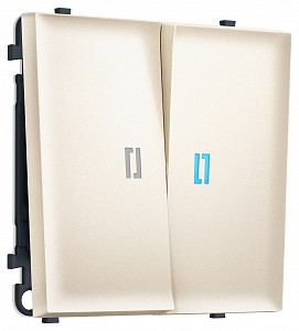 Выключатель проходной двухклавишный с подсветкой без рамки MS MS244040