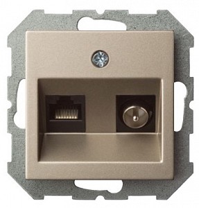 ТВ-розетка и розетка Ethernet RJ-45 без рамки EPSILON 28-315