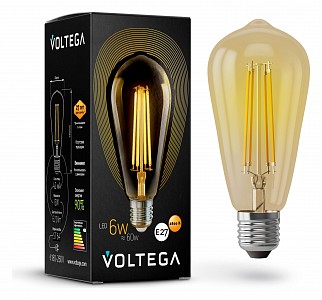 Лампа светодиодная [LED] Voltega E27 6W 2800K