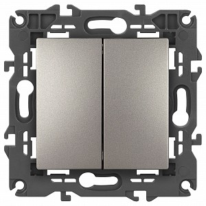 Выключатель двухклавишный без рамки Эра Elegance 14-1104-16