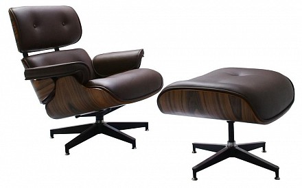 Кресло с пуфом Eames Lounge Chair