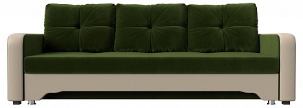 Прямой диван Ник-3 еврокнижка, микровельвет, экокожа