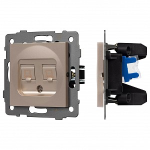 Розетка двойная RJ-12 и Ethernet RJ-45, без рамки SCT 49850