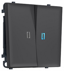 Выключатель самовозвратный двухклавишный с подсветкой, без рамки MS MS904060