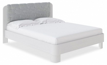 Кровать двуспальная Wood Home 1    белый с брашированием