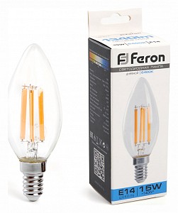 Лампа светодиодная [LED] Feron E14 15W 6400K