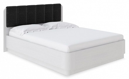 Кровать двуспальная Wood Home 2 с подъемным механизмом   белый с брашированием