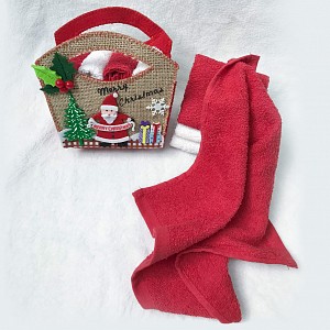 Набор из 4 полотенец для рук (30x30 см) Санта
