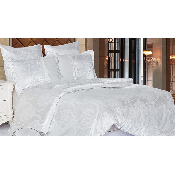 

Комплект двуспальный Satin jacquard, Белый, Satin jacquard