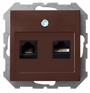 Розетка двойная RJ-11 и Ethernet RJ-45, без рамки EPSILON 28-145