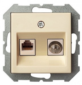 ТВ-розетка и розетка Ethernet RJ-45 без рамки EPSILON 28-073