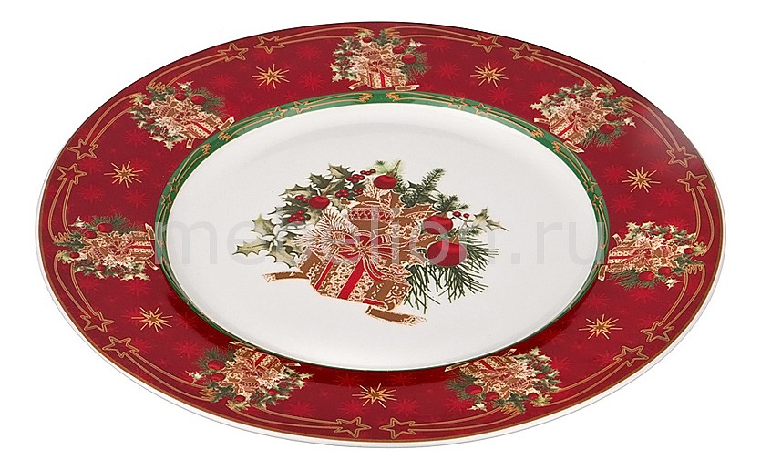

Тарелка плоская (25.9х2.2 см) Christmas collection 586-315, Бежевая;белая;зеленая;красная