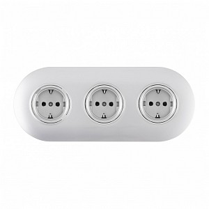 Розетка с заземлением и со шторкой SET08-3 SET08-3-40-1x3 silver